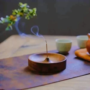 Solid Wood Incense Stick Handmade Tea Ceremony Round Incense Burner Agarwood Tray Holder,Hole diameter 2.9mm